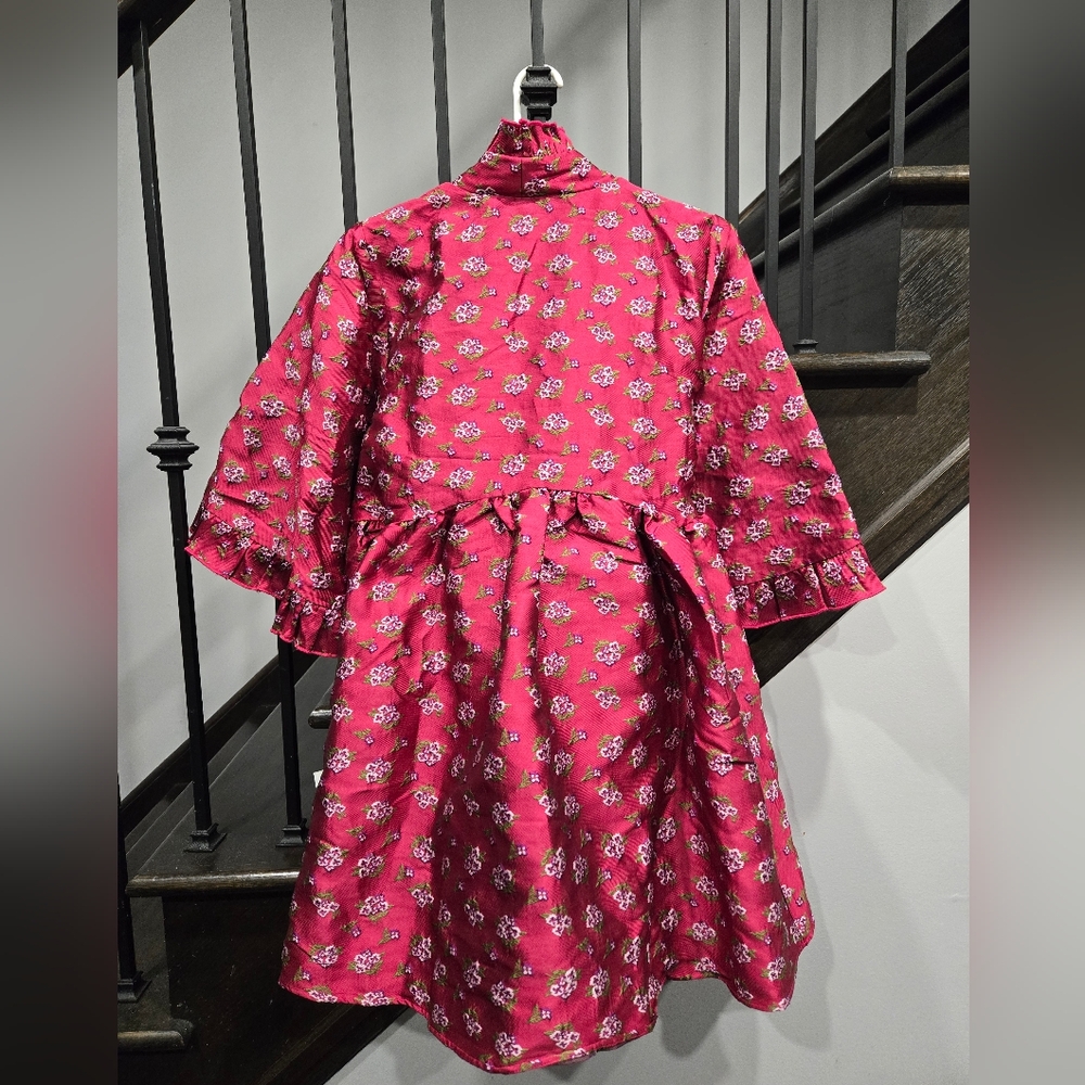 NWT Sister Jane Red Jacquard Pussybow Canopy Dress - Picture 4 of 5